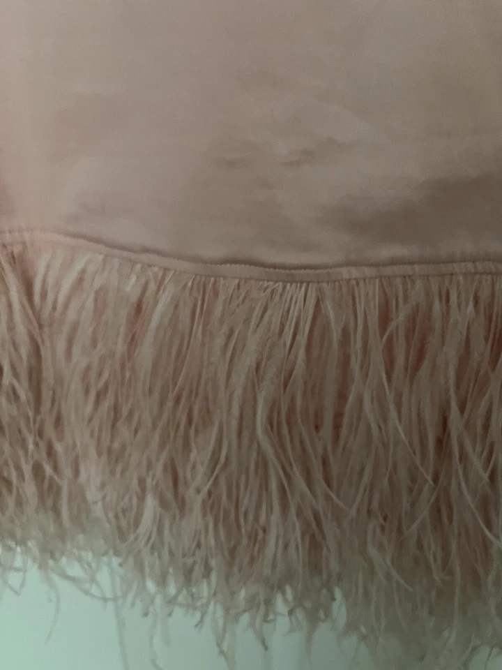 Mardi Gras Pink Sheath Dress With Ostrich Feathers - Image 3 of 4