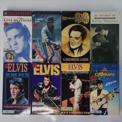  VHS Lot of 8  - Elvis Presley Clambake,Aloha,Flaming Star,He Touched Me, Legend