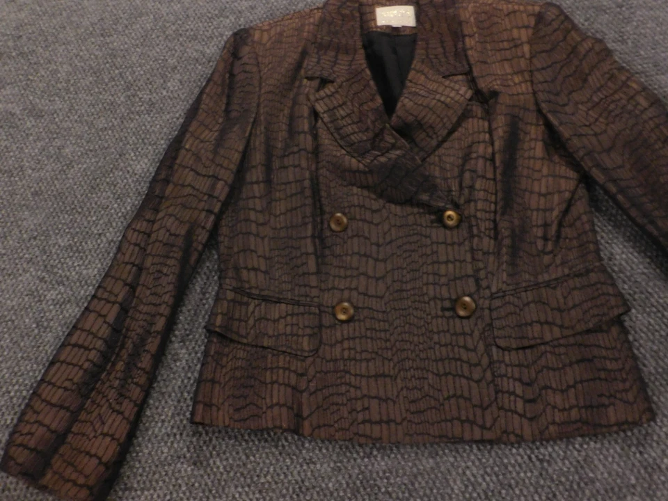 Blazer Alberto Makali Chaqueta Mujer 12 Marrón Botón Foto 3 de 4