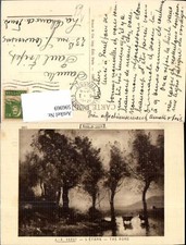 596969,Künstler Ak J. B. Corot L Etang The Pond Rinder Kühe Weiher Teich Landsch