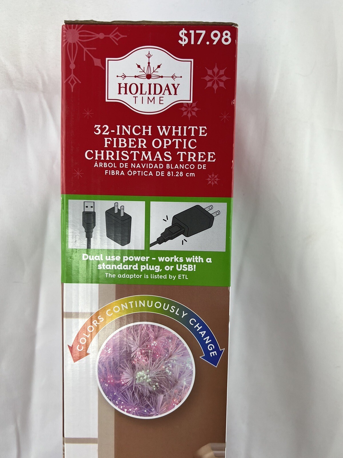 White Fiber Optic Christmas Tree 32 inch Holiday Time Decoration eBay