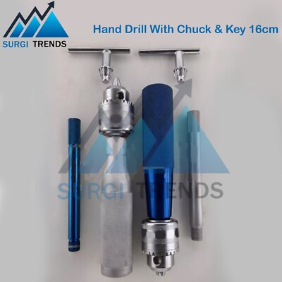 Orthopedic Hand Drill With Chuck & Key 16cm Orthopedic Veterinary Surgery 2 PCs