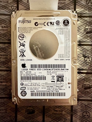 120GB, Fujitsu, Internal, 5400 RPM, 2.5" HDD