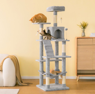 63.8''  Cat Tree for Large Cat Tower Condo Scratching Post Pet Kitty Play House