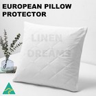 Aus Made European Pillow Protector-Zipped Quilted Cotton Cover-Anti-Allergy