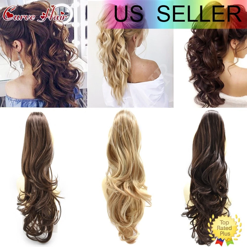 Clip de cola de caballo con garra de mandíbula extensión de cabello cola de caballo gruesa pieza para el cabello real como humano Foto 3 de 4