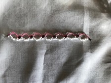 Girls Pink/White/Red Beaded Bracelet