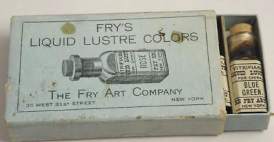 Vintage Fry's Liquid Lustre Colors 6 pack The Fry Art Company New York w/box