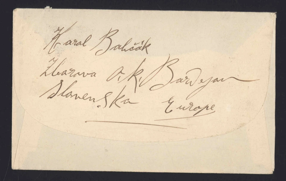 COVER * 1936 Ceskoslovensko to Whiting Indiana * blue stamp 2.5 KC strecno - Image 3 of 3