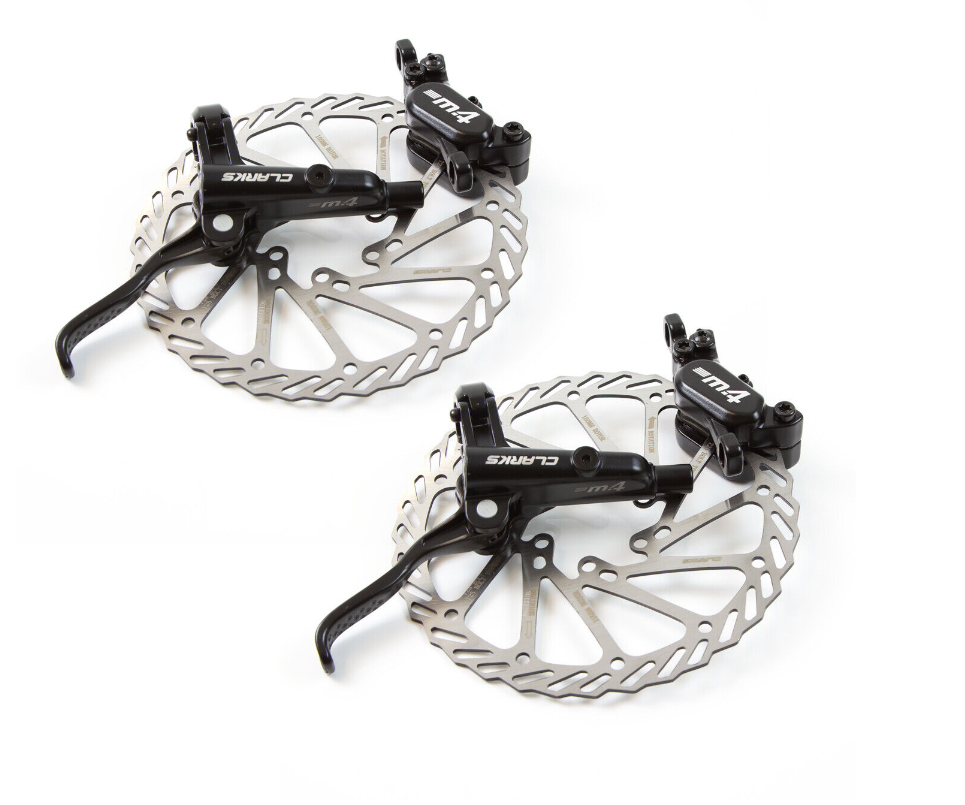 Clarks M4 4 Piston MTB Hydraulic Disc Brake Set 180 front 160 rear