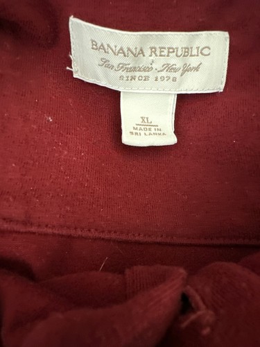 Chemise pull homme Banana Republic taille XL bordeaux manches longues coton/lycra - Photo 3/3