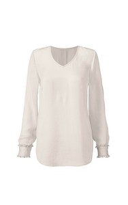 cabi blouse classic platinum cuff ruffle sleeves