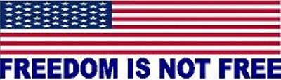 FREEDOM IS NOT FREE HELMET STICKER WITH FLAG HARD HAT STICKER LAPTOP STICKER 