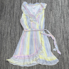 Brand New LC Lauren Conrad Women's Small Pastel Easter Wrap Ruffle Mini Dress