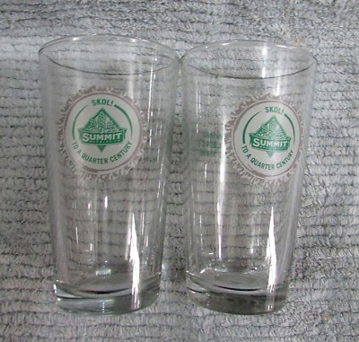 Two 2011 Summit Beer Glasses 25th Anniversary Skol Brewing Since 1986  FREE S/H 