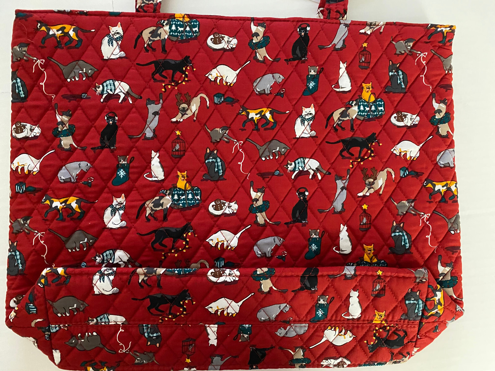 Vera Bradley Essential Tote Bag Purse Holiday Cats NWT eBay