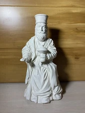 Vintage 1991 Bisque Ceramic Wise Man Ready to Paint 10.5" Christmas Nativity