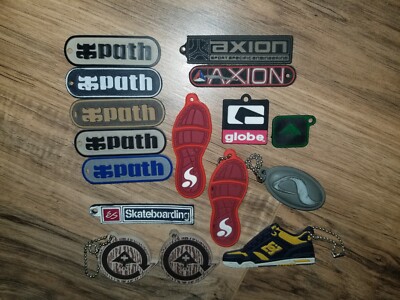 Skateboard Shoes Vtg Keychain Lot iPath DC es dvs emerica axion adio globe LRG