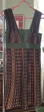 M Missoni Sleeveless Plunge Neck Dress Size 46 US 10 Striped Geo Merino Wool 