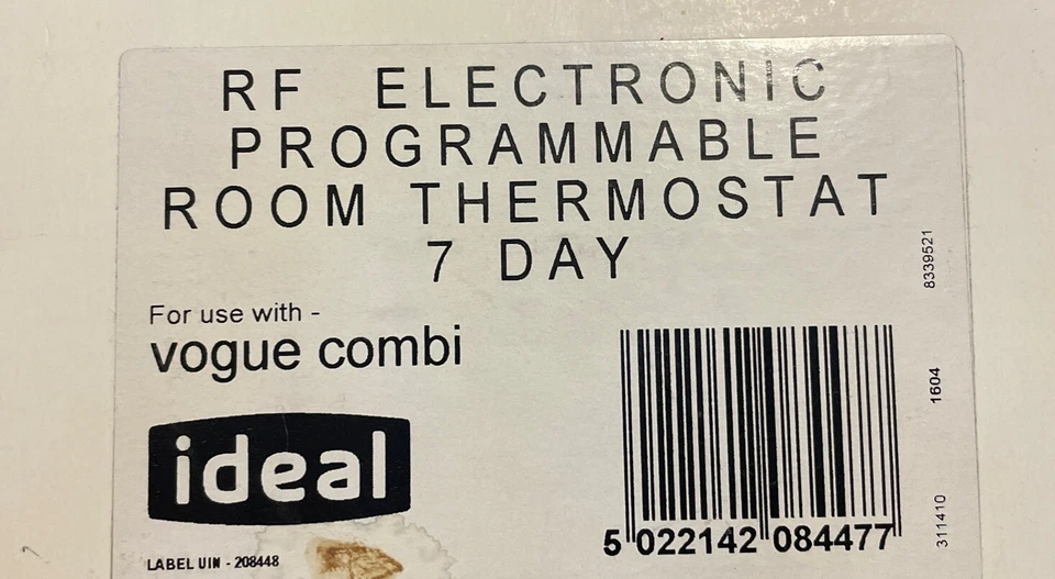 Ideal PRT4 RF 7 Day Programmable Electronic Room Thermostat Kit 208448 - Image 2 of 2