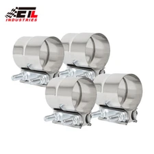 4Pcs 2.5" Stainless Steel 304 Heavy Duty Exhaust Band Clamp Lap Joint Clamps