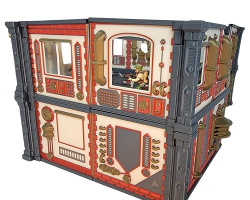 FULL COLOR Factory Two Story L Corner Ruins 28mm Tabletop Wargame Terrain - Picture 6 of 11