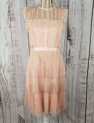 Heartloom Lace Dress Dusty Pink Peplum Ruffle Layered Fit Flare SZ M | eBay Heartloom Lace Dress Dusty Pink Peplum Ruffle Layered Fit Flare SZ M | eBay