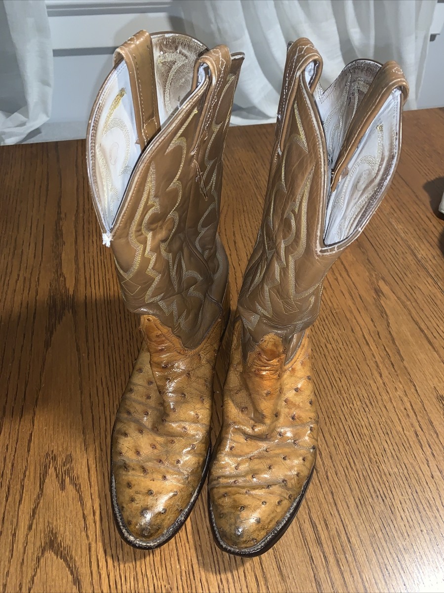 Vintage Tony Lama El Rey 8240 Men's Quill Ostrich Cowboy Boots