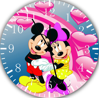 Mickey Minnie Mouse Wall Clock Frameless Silent Nice For Gifts or