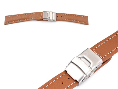 FALTSCHLIESSETOLLES UHRENARMBAND BUEFFEL LEDER FREIBURG AD  18 20 22 24 26 MM DE