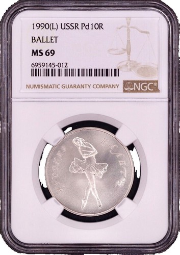1993 Russia 5 Rubles Palladium Ballerina NGC MS69 1/4 OZ RARE | eBay