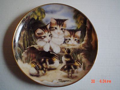 Franklin Mint Sammelteller FINE FEATHERED FRIENDS Katze Kätzchen Entenküken
