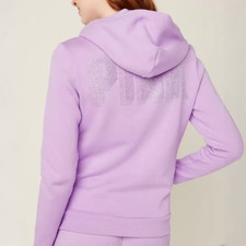 Victoria's Secret PINK Everyday Fleece Full Zip-Up Jacket Purple Petal Shine 