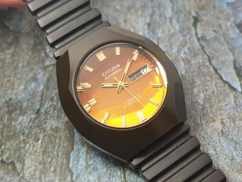 Vintage Automatic Citizen Watch Automatic Orange Dial 61-0852 Blackie Mint  Gents | eBay