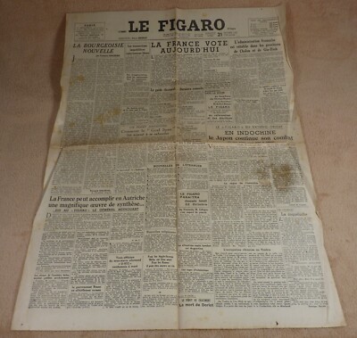 JOURNAL LE FIGARO - No. 369 Sunday 21 October 1945
