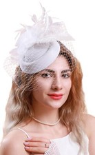 Fascinators Hats 20s 50s Hat Pillbox Hat Cocktail FlowerTea Party Headwear wi...