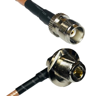 RG400 TNC FEMALE to N Female Bulkhead Angle RF Cable FAST-SHIP LOT