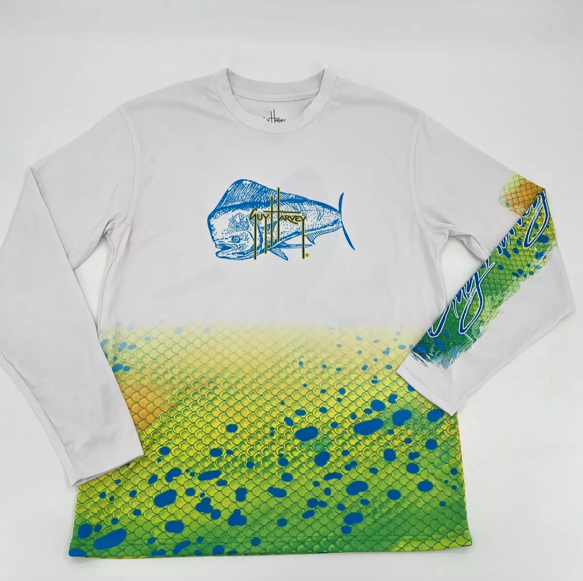 Guy Harvey Shirt mens Small Fishing Sun Pullover Long Sleeve