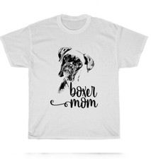 Boxer Mom Dog Face T-Shirt Dog Puppy Lovers Boxer Momy Unisex Funny Tee Gift NEW