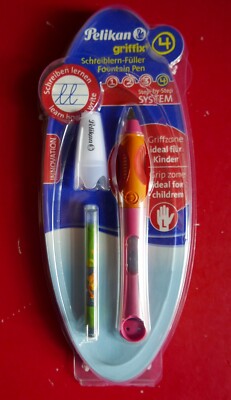Pelikan Griffix 2012 Schreiblern-Füller Patronenfüller Pink Neu Linkshänder