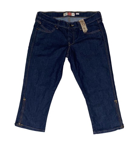 New! AVENUE Women's 32 Plus Knit Navy Blue Poplin Pull On Capri