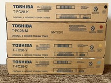 Genuine TOSHIBA T-FC28-Y ,T-FC28-M, T-FC28-C,T-FC28-K Toner Cartridge Lot Of 4
