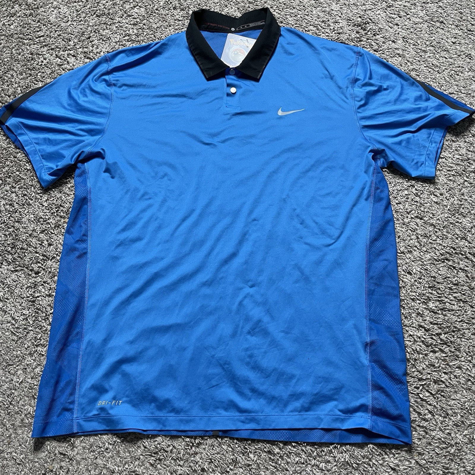 Nike Tiger Woods Collection Polo Mens XL Blue Golf Dri-fit TPC Sawgrass NWOT 625