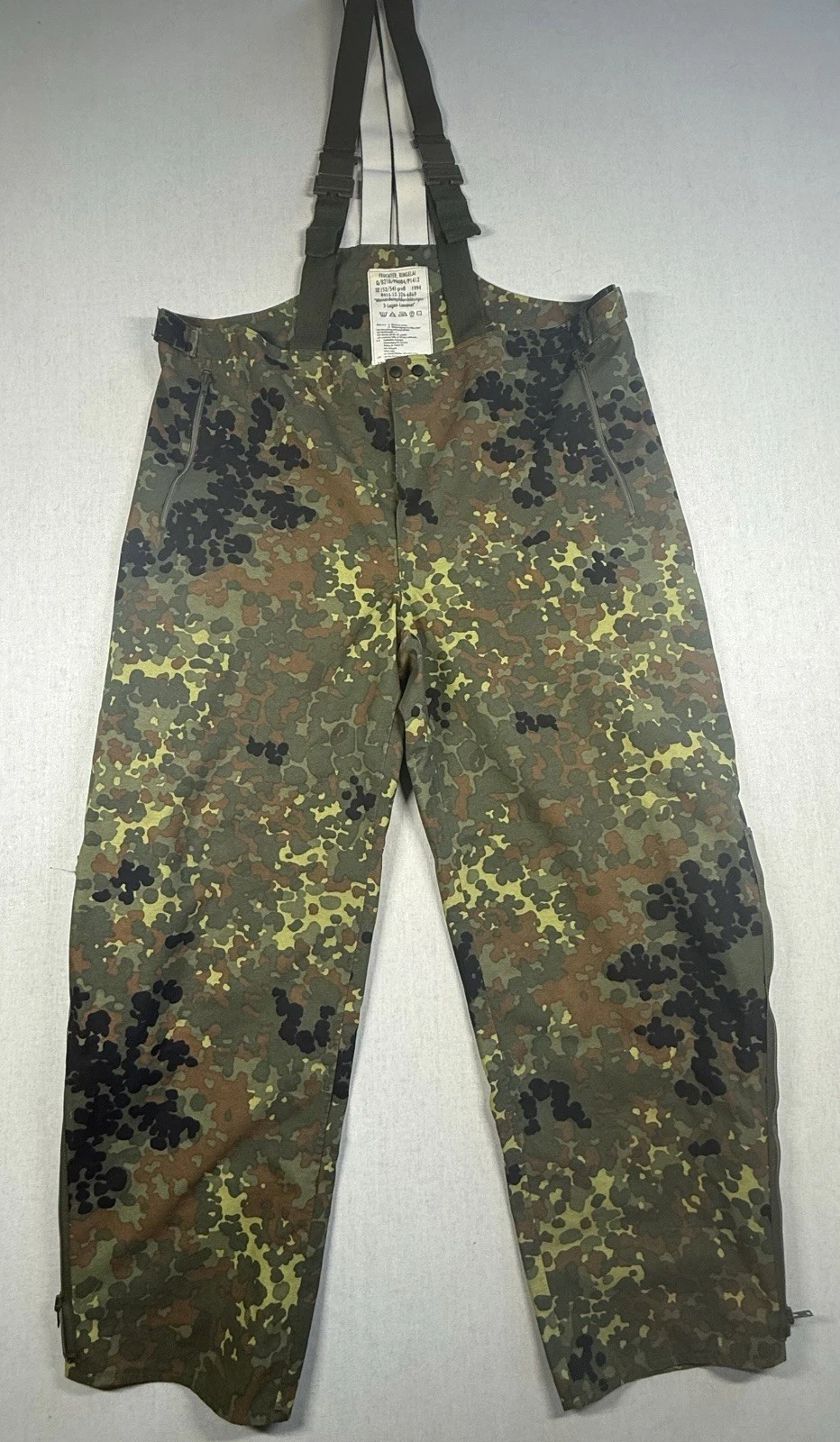 VTG 1994 German Army Waterproof Trousers Sz L Camo Bundeswehr Pants Overalls