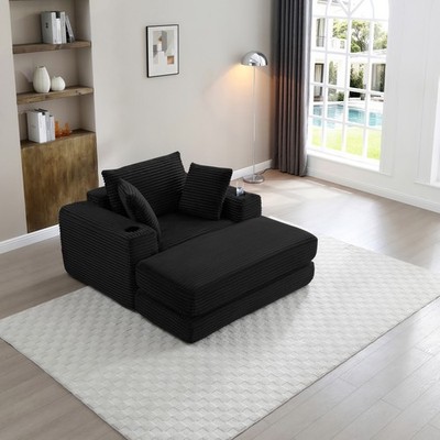52.4'' Boneless Chaise Lounge Chair Indoor-Oversized Cloud-Like Cozy Comfy Modu