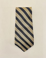 Brooks Brothers MAKERS Pure Silk Necktie Paige Blue Striped USA Made Vintage