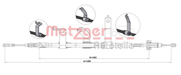Seilzug Feststellbremse Hinten Links Metzger 1KI016 FÜR Hyundai KIA-image