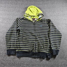 Tony HAWK Hoodie Boys Large Black Stripe Fleece Lined Full Zip Hooded Casual