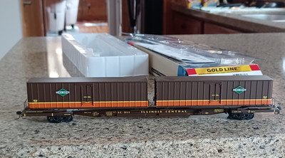 WALTHERS-HO-GOLDLINE-FLEXI-VAN MARK IV-FLAT CAR W/2TRAILERS-IC#911-ITM#932-41054