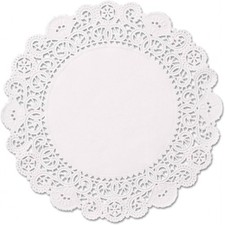 10 inch White Paper Lace Doilies, Pack of 100 Round, Disposable, For Cakes,